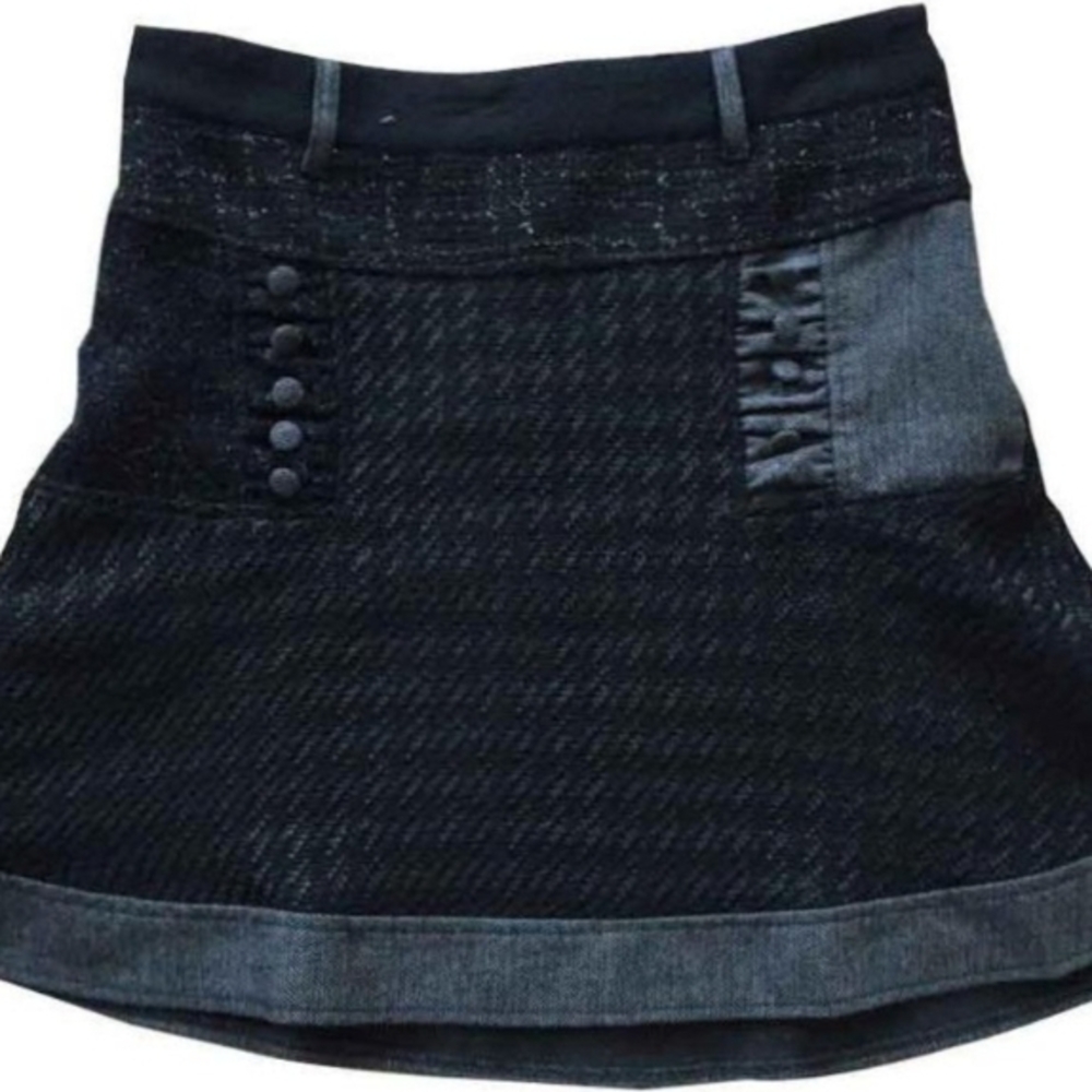 Desigual Black and Gray A-Line Knee-Length Skirt - Picture 5 of 13